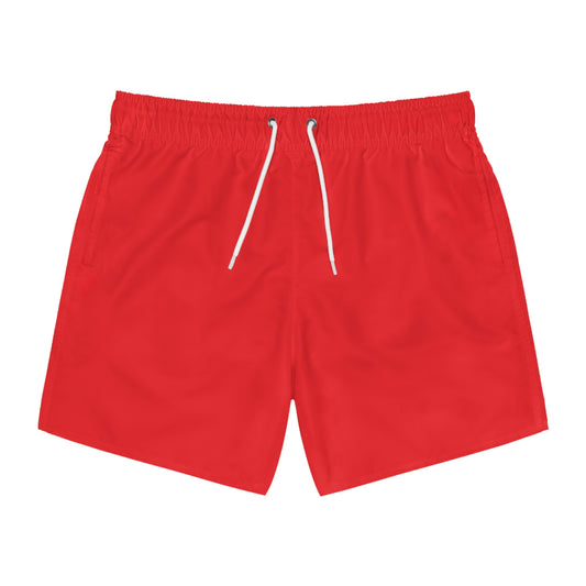 cherry red men's swim shorts