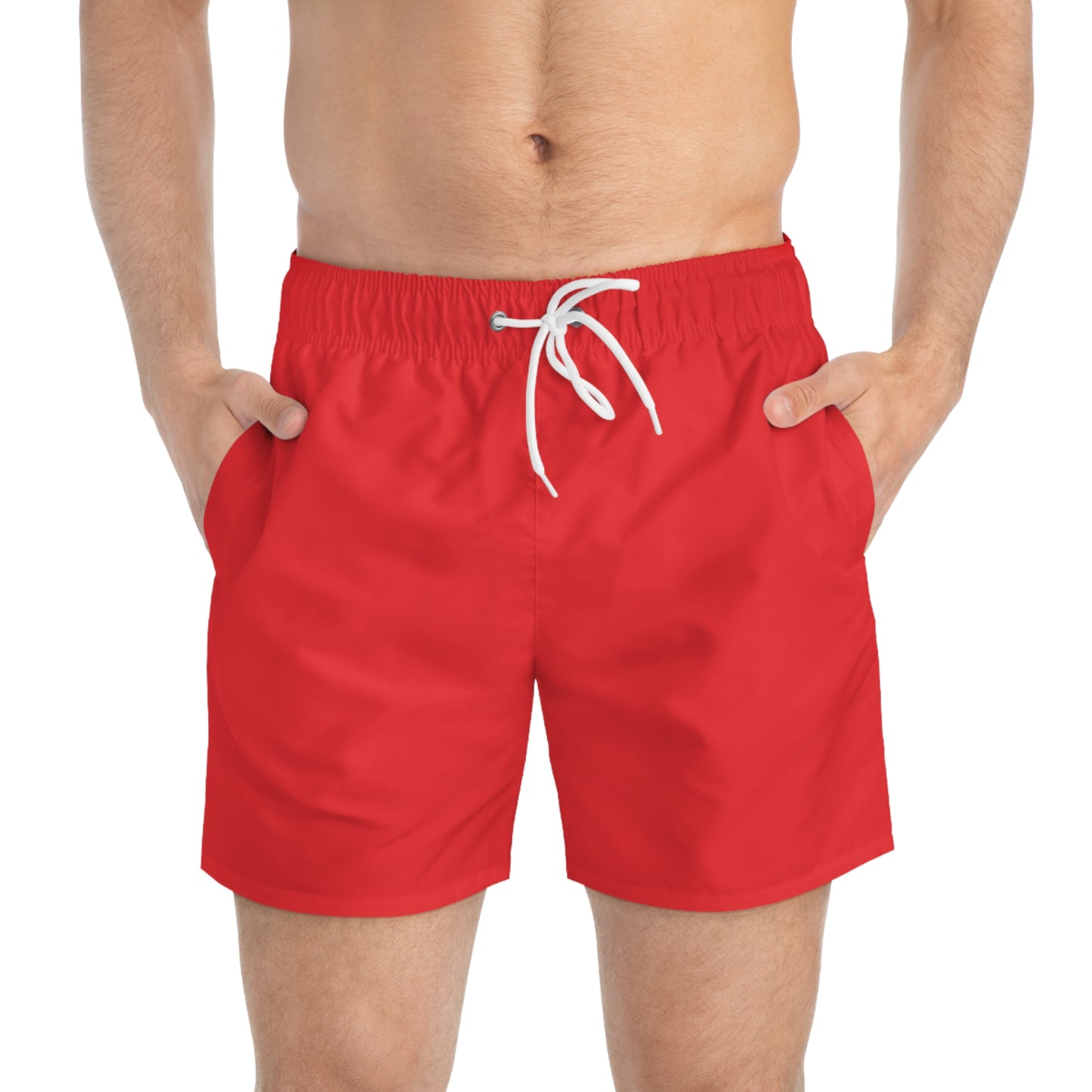 cherry red men's swim shorts