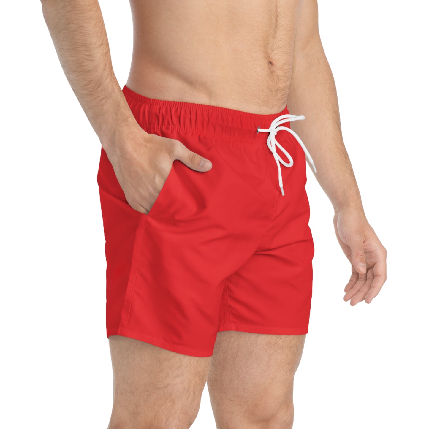 cherry red men's swim shorts